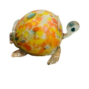 Murano Style Glass Sea Turtle Blown Glass Colorful Large  Art Decor‎ Unique MCM